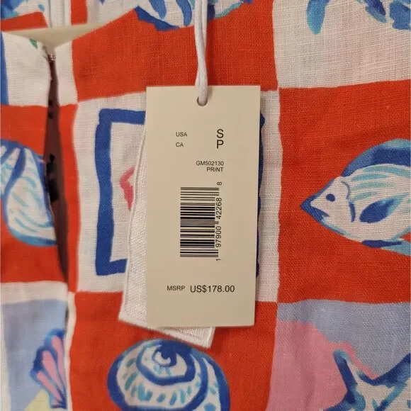 Magaschoni Dress 100% Linen Size S Beach Vacation Mini NWT - Picture 8 of 8